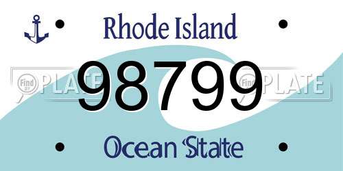 98799 Rhode Island License Plate