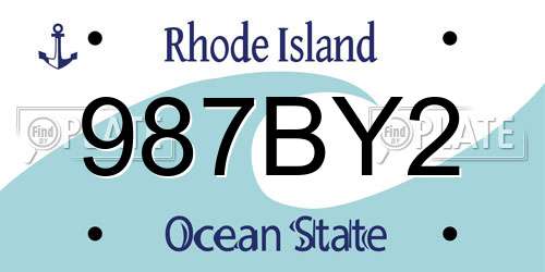 987BY2 Rhode Island License Plate