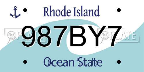 987BY7 Rhode Island License Plate
