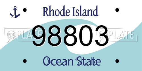 98803 Rhode Island License Plate