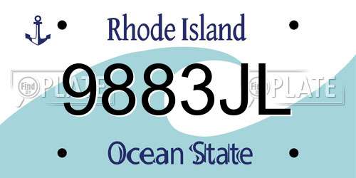 9883JL Rhode Island License Plate