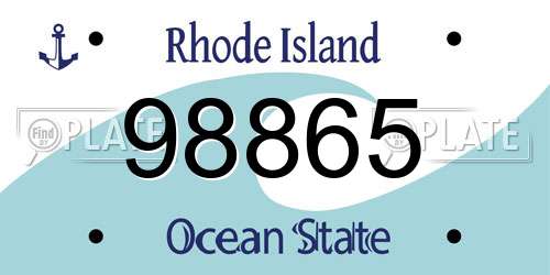 98865 Rhode Island License Plate