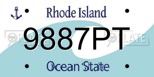 9887PT Rhode Island License Plate