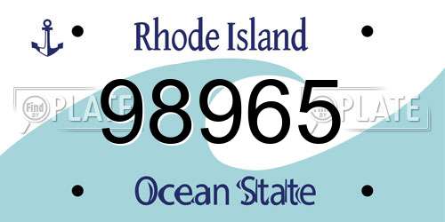 98965 Rhode Island License Plate