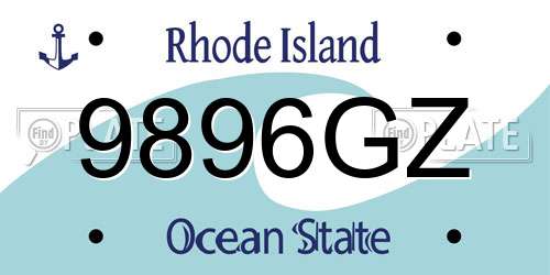 9896GZ Rhode Island License Plate