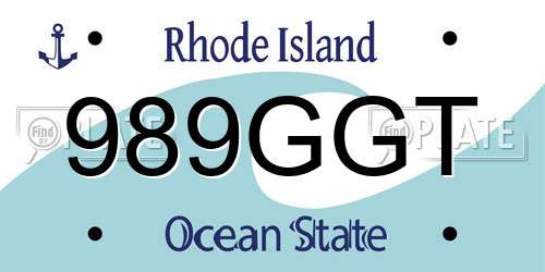 989GGT Rhode Island License Plate