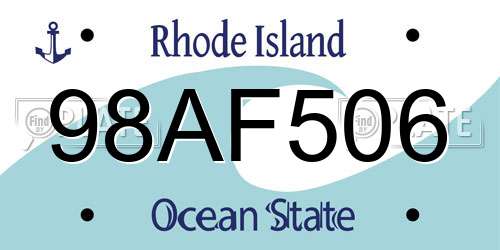 98AF506 Rhode Island License Plate