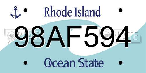 98AF594 Rhode Island License Plate
