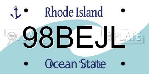 98BEJL Rhode Island License Plate