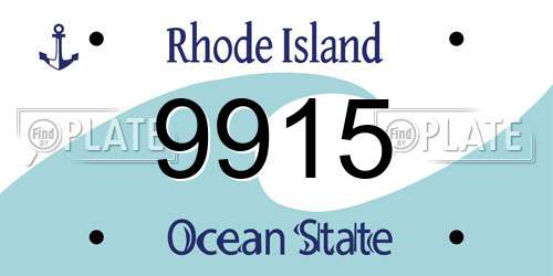 9915 Rhode Island License Plate
