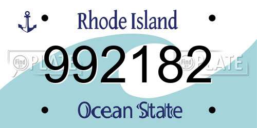 992182 Rhode Island License Plate