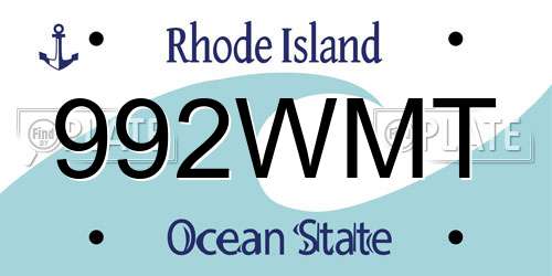 992WMT Rhode Island License Plate