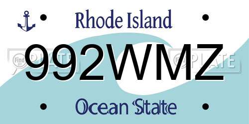 992WMZ Rhode Island License Plate