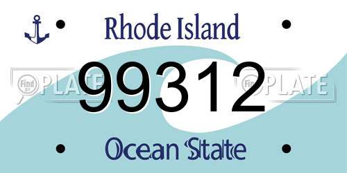 99312 Rhode Island License Plate