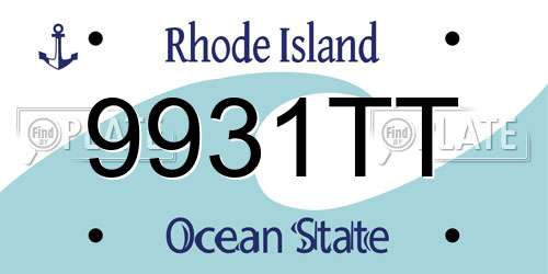 9931TT Rhode Island License Plate