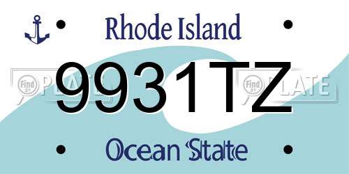 9931TZ Rhode Island License Plate