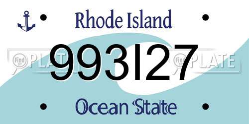 993I27 Rhode Island License Plate