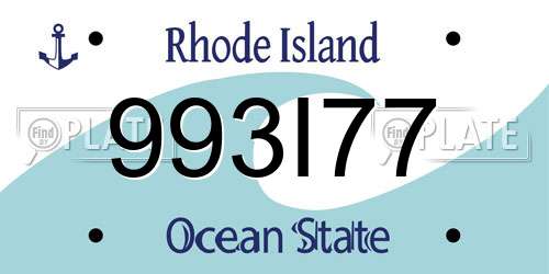 993I77 Rhode Island License Plate