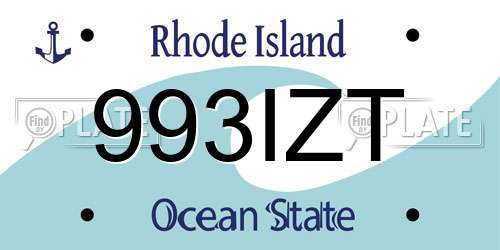 993IZT Rhode Island License Plate