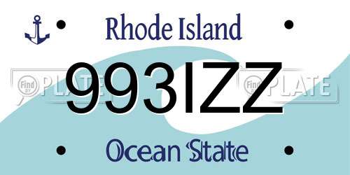 993IZZ Rhode Island License Plate