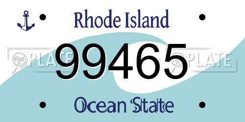 99465 Rhode Island License Plate