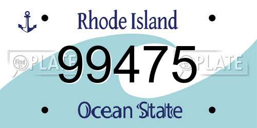 99475 Rhode Island License Plate