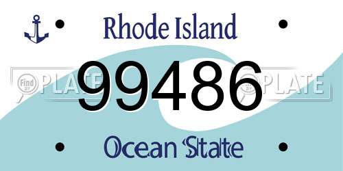 99486 Rhode Island License Plate