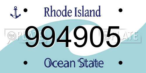 994905 Rhode Island License Plate