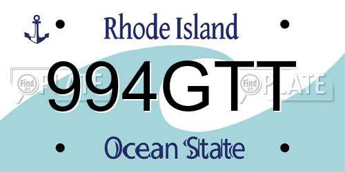 994GTT Rhode Island License Plate