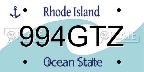 994GTZ Rhode Island License Plate