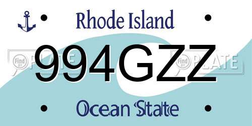 994GZZ Rhode Island License Plate