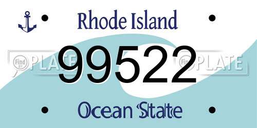 99522 Rhode Island License Plate