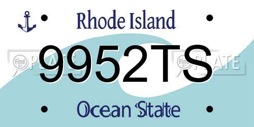 9952TS Rhode Island License Plate