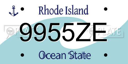 9955ZE Rhode Island License Plate
