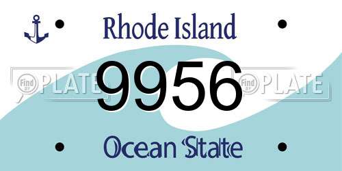 9956 Rhode Island License Plate
