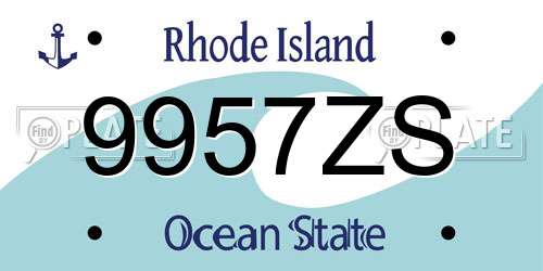 9957ZS Rhode Island License Plate