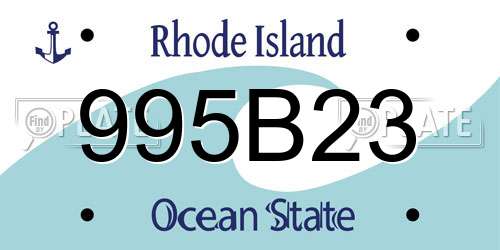 995B23 Rhode Island License Plate
