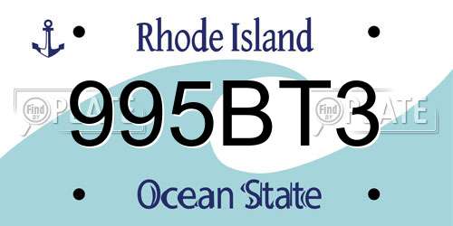 995BT3 Rhode Island License Plate