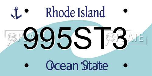 995ST3 Rhode Island License Plate