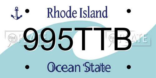 995TTB Rhode Island License Plate