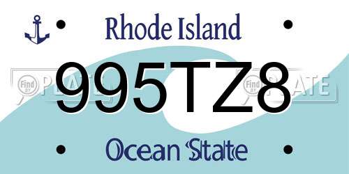 995TZ8 Rhode Island License Plate