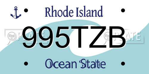 995TZB Rhode Island License Plate