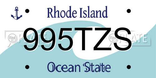 995TZS Rhode Island License Plate