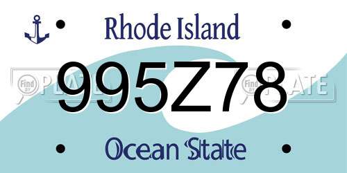 995Z78 Rhode Island License Plate