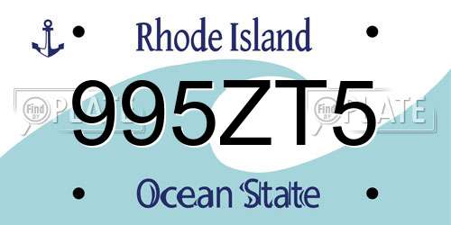 995ZT5 Rhode Island License Plate
