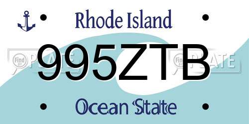 995ZTB Rhode Island License Plate