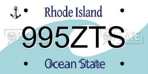 995ZTS Rhode Island License Plate