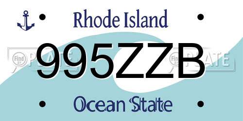 995ZZB Rhode Island License Plate