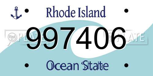 997406 Rhode Island License Plate