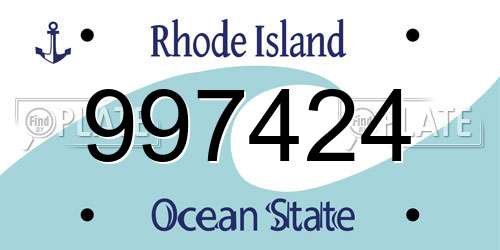 997424 Rhode Island License Plate